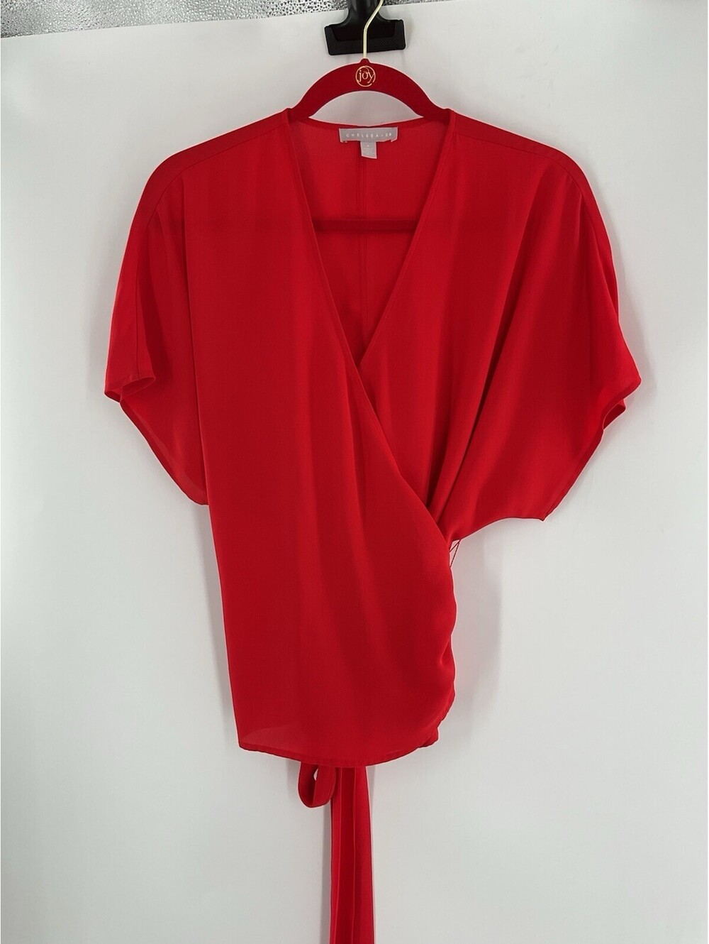 Chelsea 28 Women’s Size Small Wrap Style Blouse Red 134